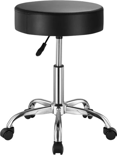 Vevor Rolling Stool Adjustable Height Swivel Work Stool with Wheels Black New