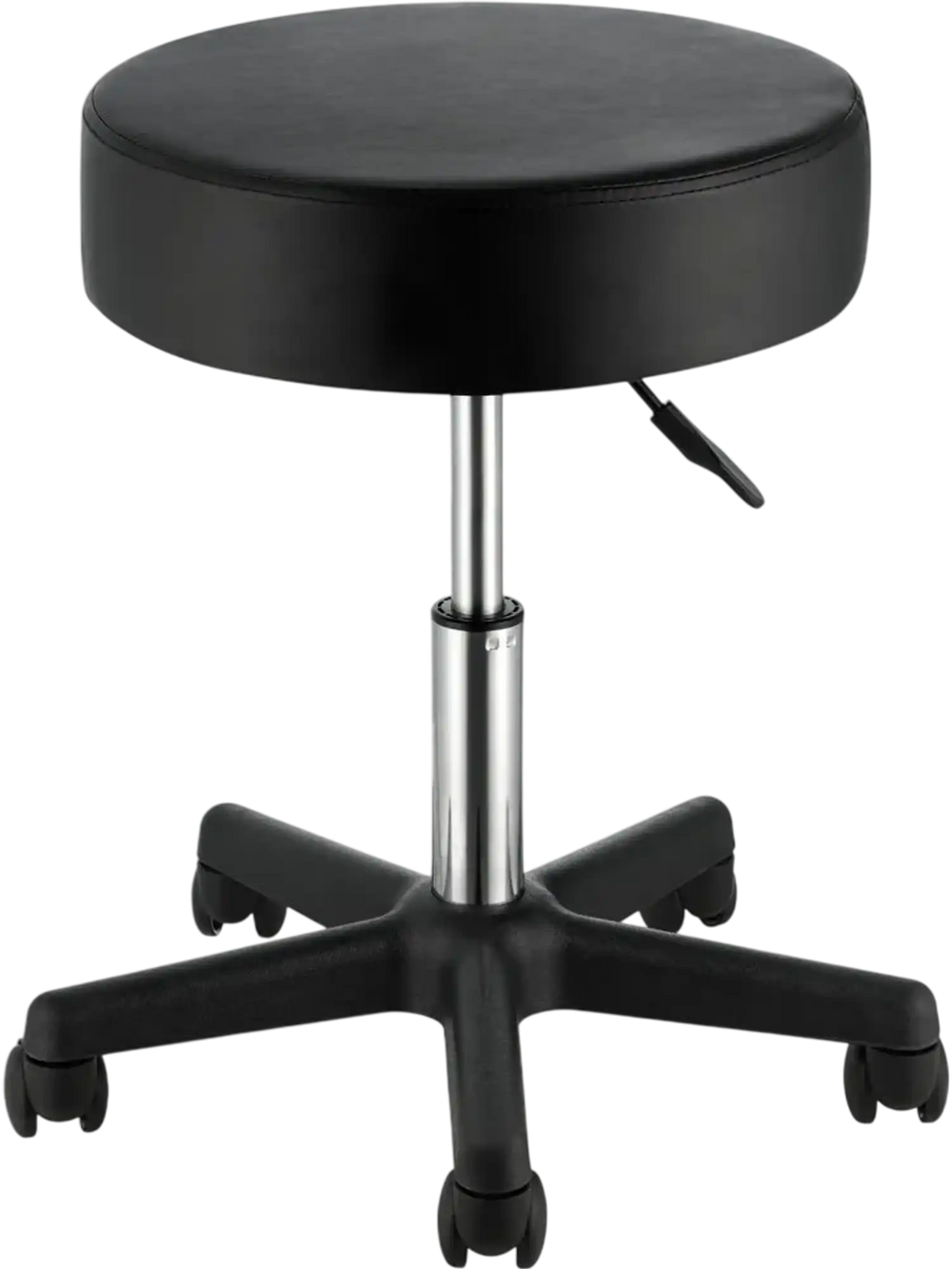 VEVOR Rolling Stools with Wheels, 400 LBS Weight Capacity Adjustable Height Stool with Ultra-Thick Seat Cushion, Swivel Stools Chair for Salon, Bar, Home, Office, Tatoo, Medical, Massage, Black