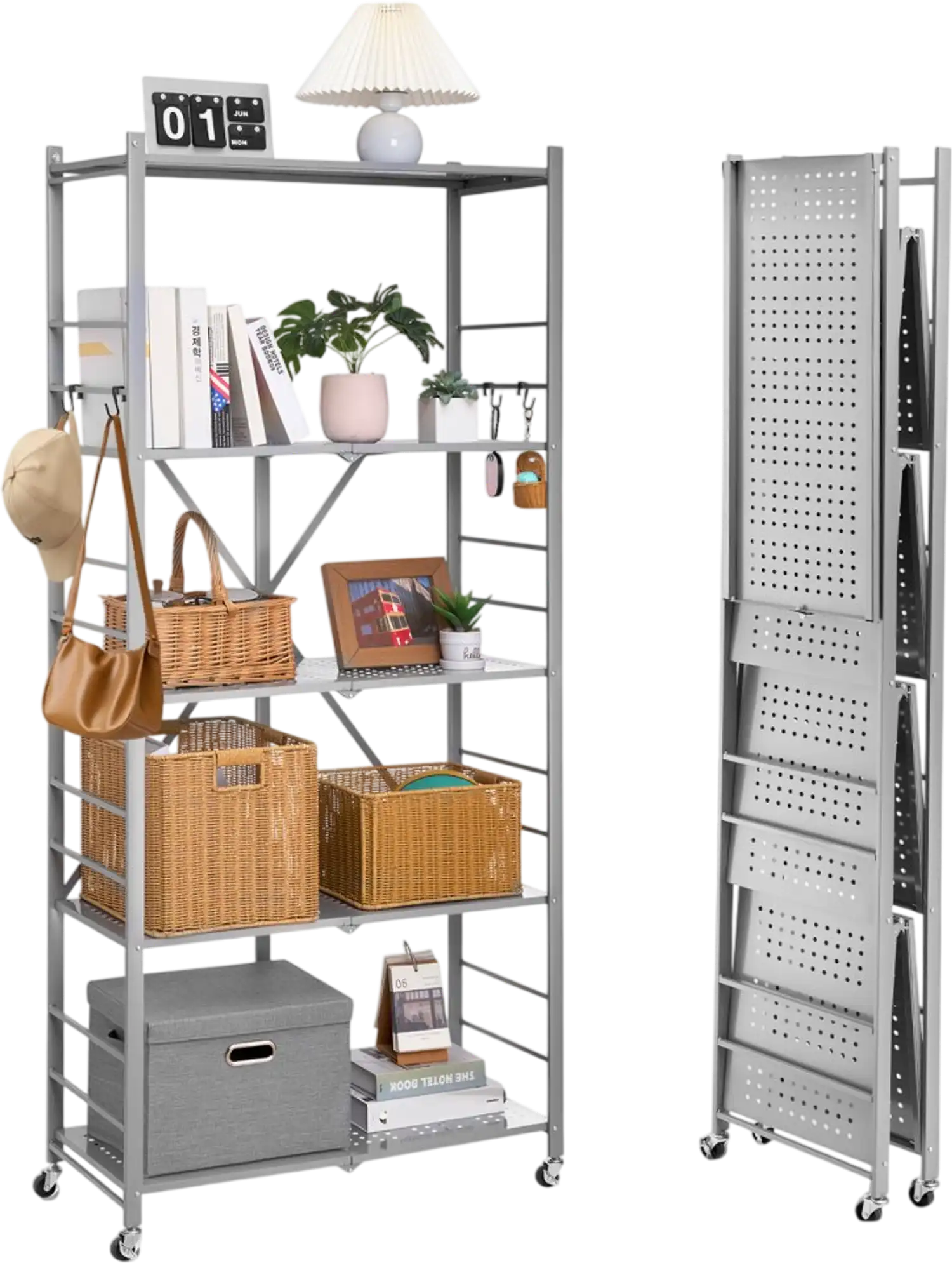 Vevor Storage Shelf 5-Tier Foldable Metal Rack 32