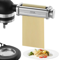 VEVOR Pasta Attachment for KitchenAid Stand Mixer, Stainless Steel Pasta Sheet Roller Attachment, Pasta Maker Machine Accessory with 8 Adjustable Thickness Knob, KitchenAid Pasta Attachment by VEVOR