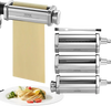 VEVOR Pasta Attachment for KitchenAid Stand Mixer, Stainless Steel Pasta Roller Cutter Set Including Pasta Sheet Roller, Spaghetti and Fettuccine Cutter, 8 Adjustable Thickness Knob Pasta Maker, 3Pcs