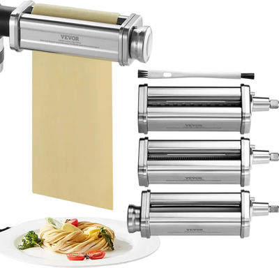 Vevor Pasta Attachment KitchenAid Stand Mixer Stainless Steel Roller Cutter Set 3-Pc New