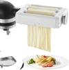 VEVOR Pasta Attachment for KitchenAid Stand Mixer, 3-IN-1 Stainless Steel Pasta Roller Cutter Set Including Pasta Sheet Roller, Spaghetti and Fettuccine Cutter, 8 Adjustable Thickness Knob Pasta Maker