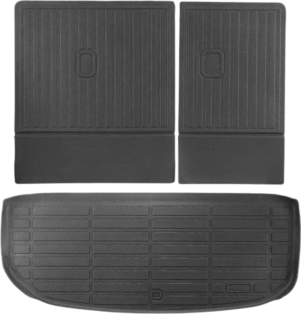VEVOR Cargo Mats Compatible with Hyundai Palisade 2020-2024, Custom Fit TPE Cargo Liner Set for SUVs, Trunk and Rear Back Seat Protector Replacement, Black, Trunk Mat and Backrest Mats