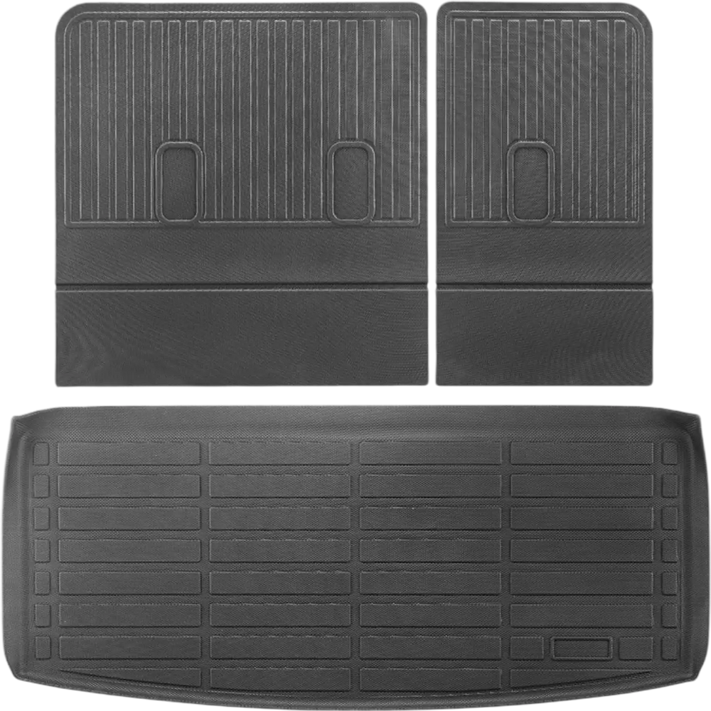 VEVOR Cargo Mats Compatible Chevrolet Tahoe & GMC Yukon 2021-2024, Custom Fit TPE Cargo Liner Set for SUVs, Trunk and Rear Back Seat Protector Replacement, Trunk Mat and Backrest Mats