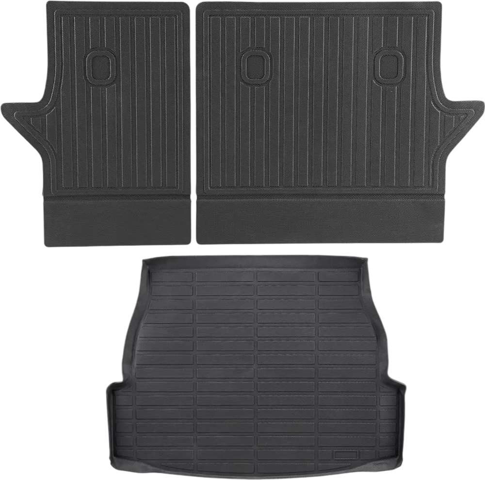 VEVOR Cargo Mats Compatible with Toyota RAV4 2019-2024, Custom Fit TPE Cargo Liner Set for SUVs, Trunk and Rear Back Seat Protector Replacement, Black, Trunk Mat and Backrest Mats