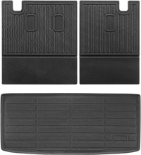 VEVOR Cargo Mats Compatible with 2016-2022 & 2023-2024 Honda Pilot, Custom Fit TPE Cargo Liner Set for SUVs, Trunk and Back Seat Protector Replacement, Black, Trunk Mat and Backrest Mats