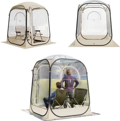 VEVOR Pop up Sports Tent, 50x50 in Clear Bubble Tent for 1 Person, Waterproof Outdoor Pod with Floor Mat & Top Cover, Garden Igloo Dome Tents Camping Shelter for Events Fishing Cheering