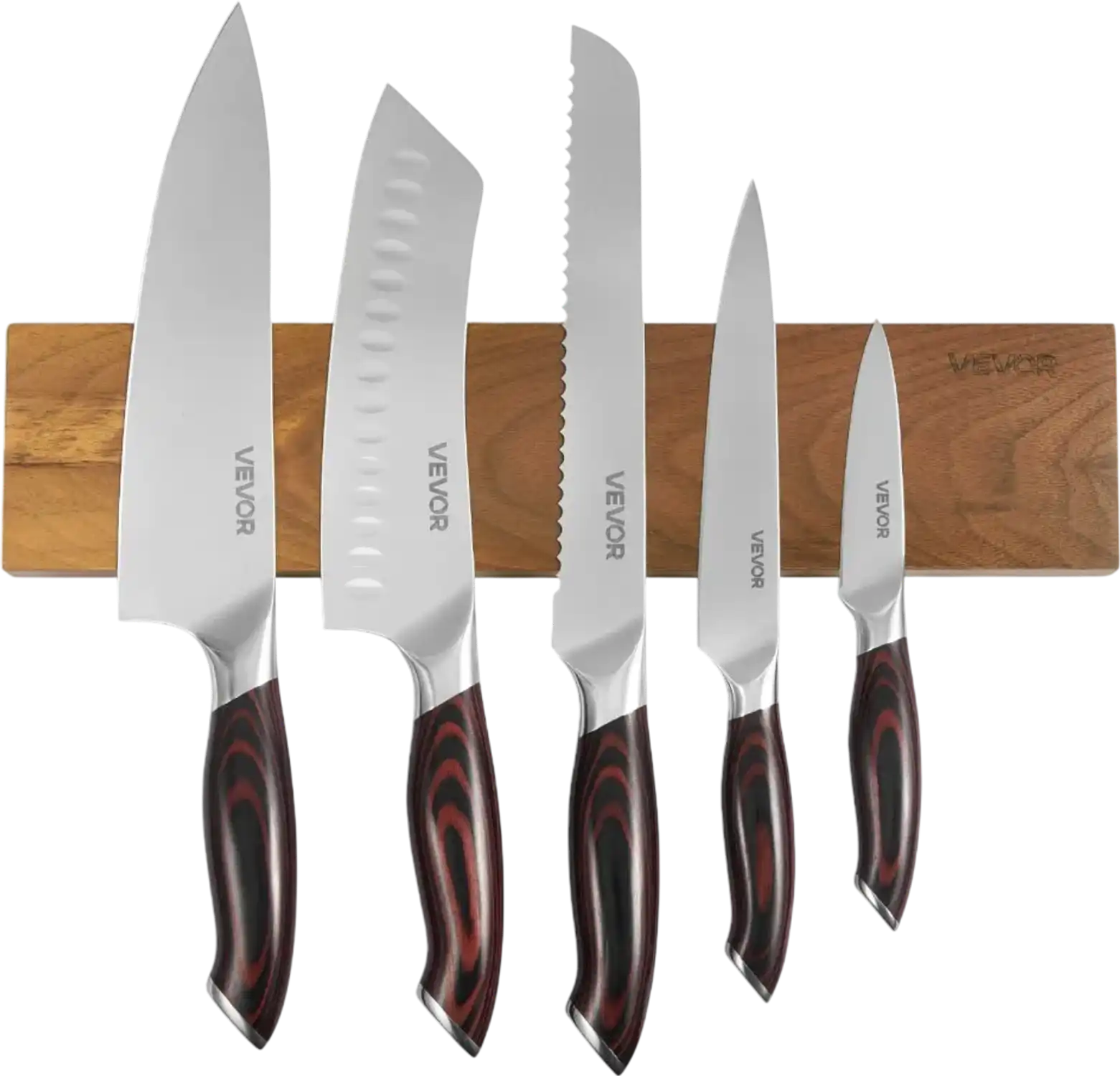 Vevor Kitchen Knife Set 6-Piece Damascus Steel Cutlery Set with Magnetic Holder New