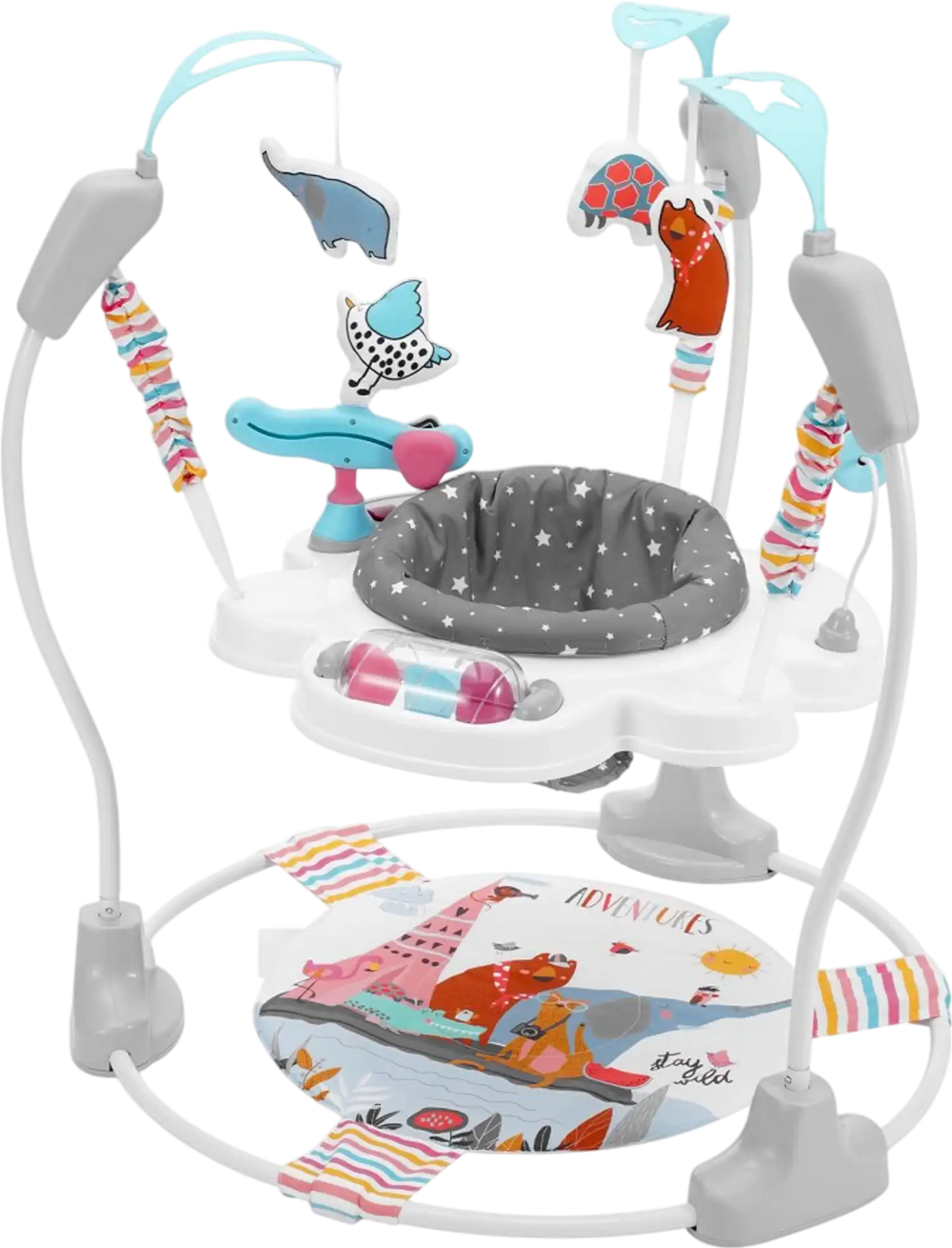 VEVOR Baby Bouncer, Baby Activity Center 360° Rotation & Adjustable Height, Toddler Play Jumper with Developmental Toys, Music Lights Sounds, Baby SpaceSaver Jumperoo For Age 6 Months and Up