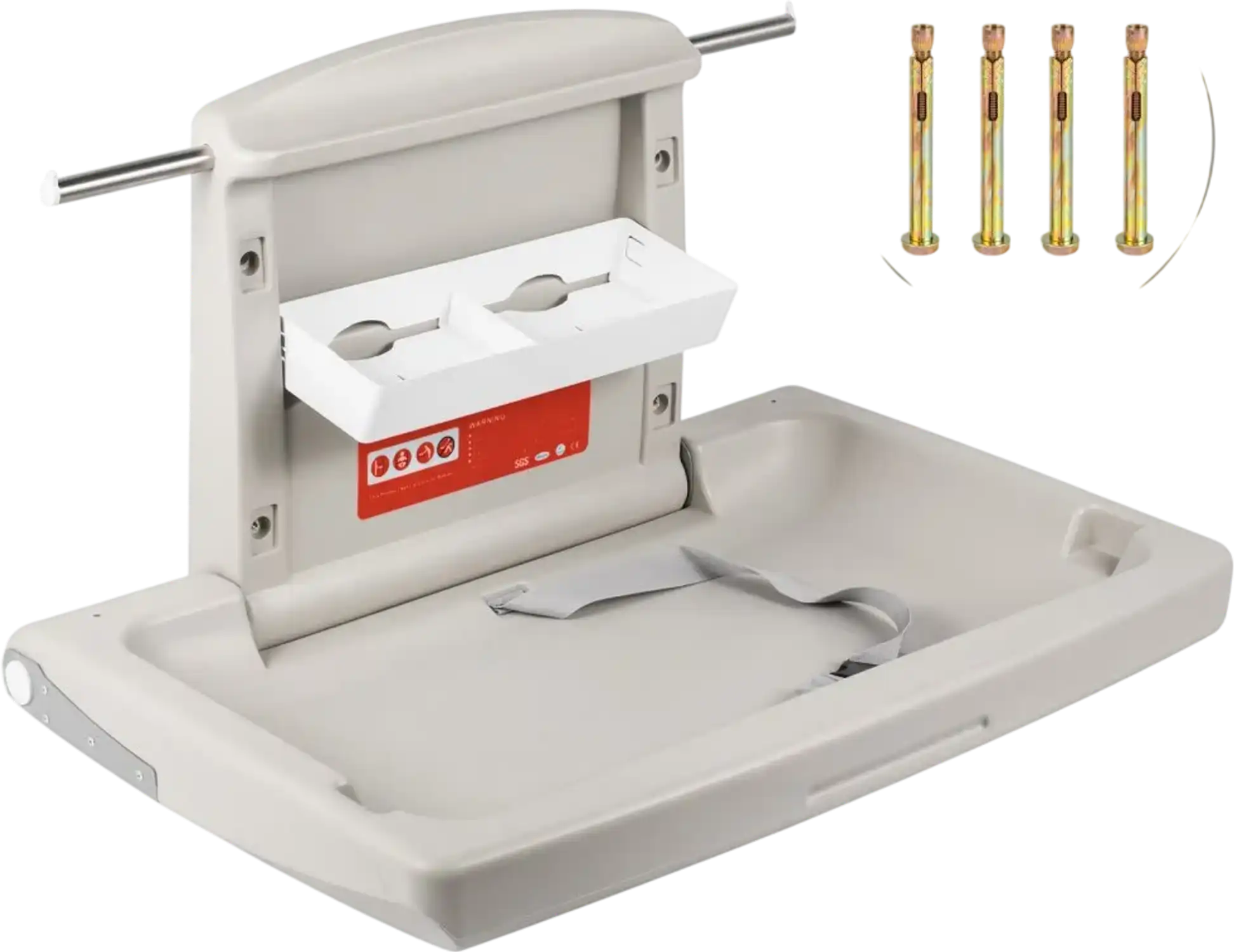 Vevor Baby Changing Station Wall-Mounted Fold-Down Diaper Table Gray New