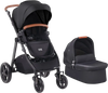 VEVOR Travel System Stroller with Infant Bassinet, 2-in-1 Baby Cradle Stroller Combo, Reversible Seat, Easy One-button Folding, EVA Tires with Brake Aluminum Stroller Carseat Combo Set (Black)