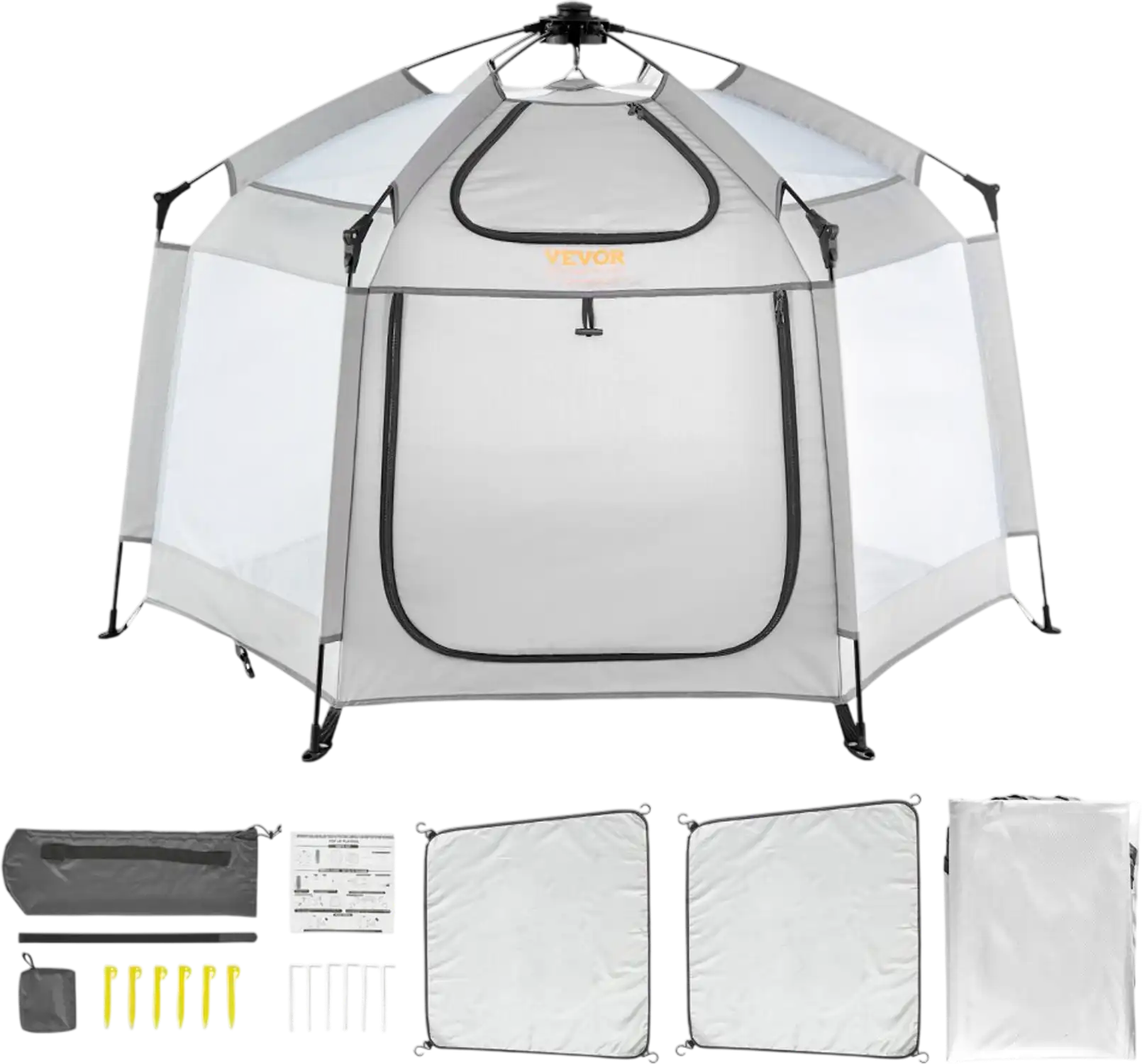 Vevor Baby Playpen Portable Indoor Outdoor Pop Up Play Yard with Canopy 59.8