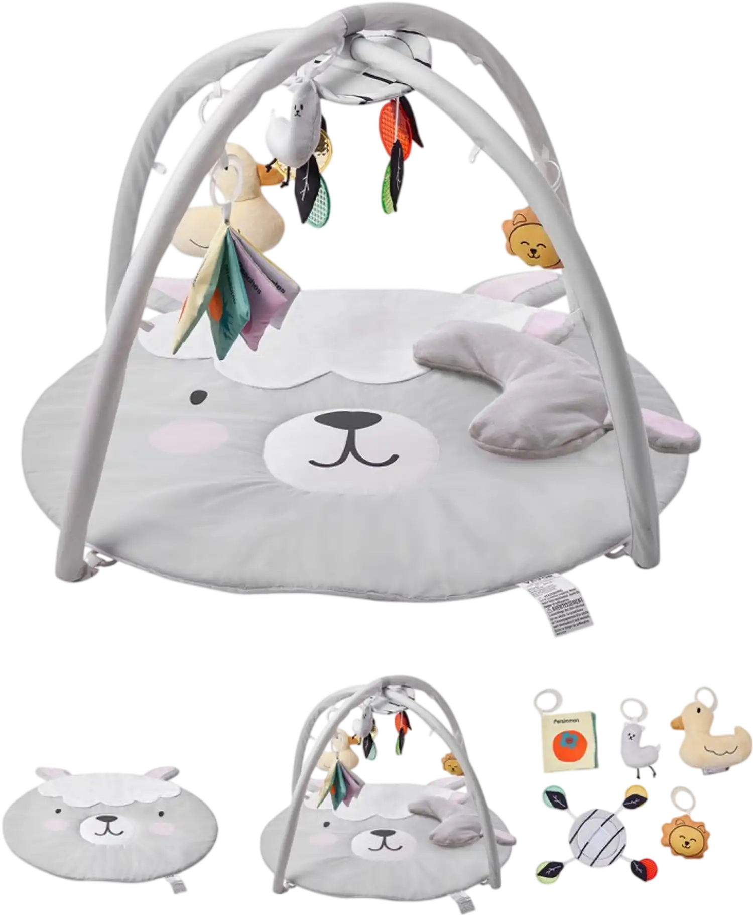 Vevor Baby Play Gym Mat Tummy Time Activity Mat with 5 Sensory Toys New