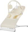 VEVOR Baby Bouncer, Folding Bouncer Seat for Babies 0-9 Months, Newborn Bouncer Chair with 2 Reclining Angles & Rotatable Toy Bar, Portable Infant Rocker with Carrying Bag for Indoors Outdoors, Beige