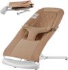 VEVOR Baby Bouncer, Folding Bouncer Seat for Babies 0-9 Months, Newborn Bouncer Chair with 2 Reclining Angles & 3-Point Harness, Portable Infant Rocker with Carrying Bag for Indoors Outdoors, Camel