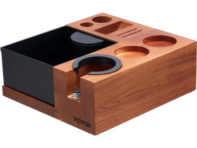 Vevor Tamping Station 9-in-1 Sapele Wood Espresso Knock Box for 51-58 mm Handles New
