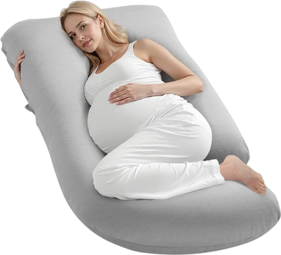 VEVOR Pregnancy Pillow, G-Shaped Maternity Pillow for Sleeping, Full-Body Support Pillow with Removable & Washable Cover, Soft and Breathable Pregnancy Body Pillows for Back, Belly, Hips, Legs Relief