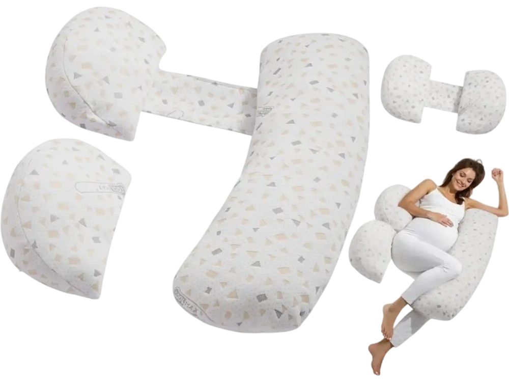 VEVOR Pregnancy Pillows for Sleeping, Adjustable Maternity Pillow for Pregnant Women, Soft Pregnancy Body Pillow with Removable & Washable Cover for Back Belly Hip Support, Lightweight and Portable