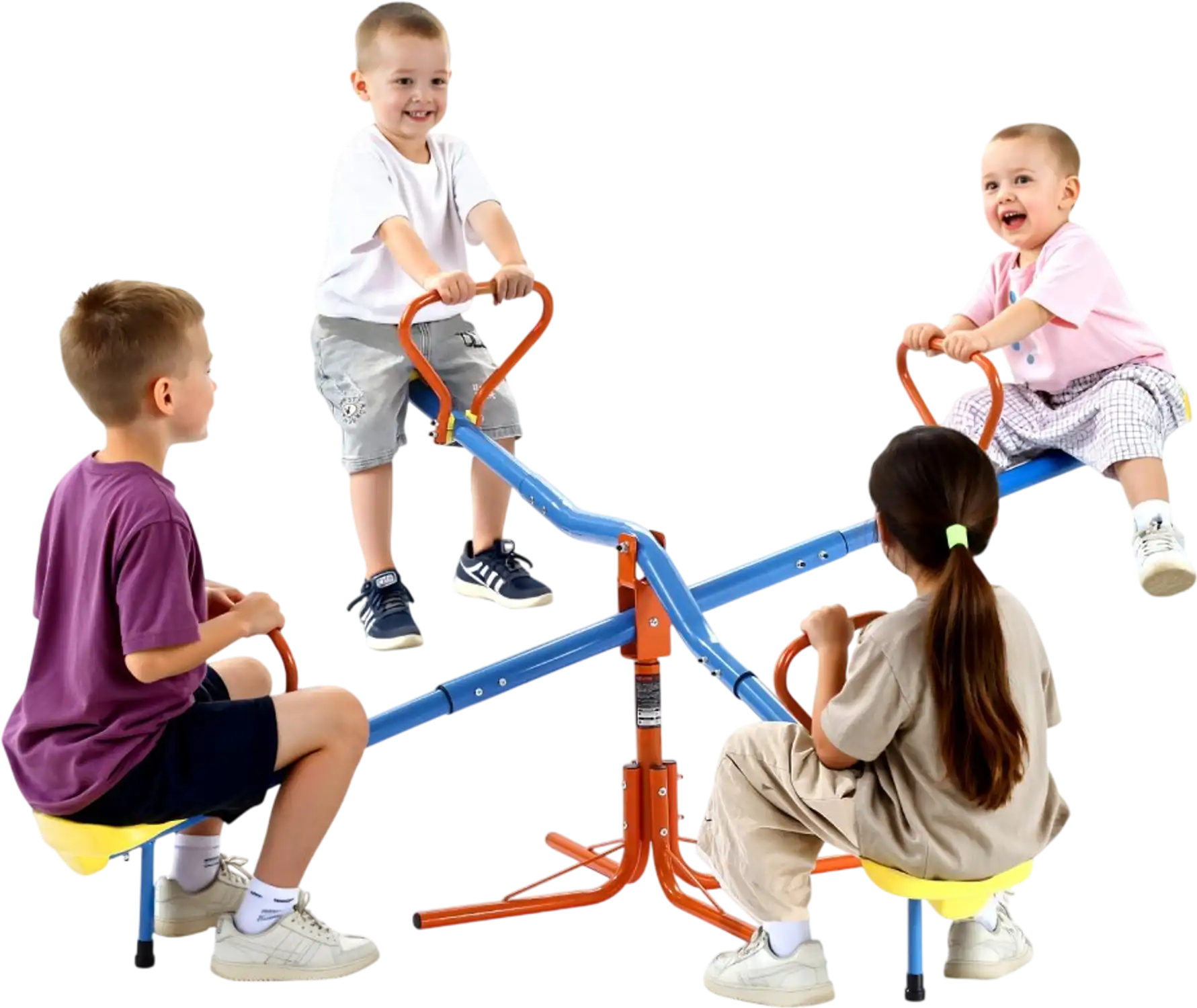 Vevor Teeter Totter 4-Seat 360° Rotating Kids Seesaw New
