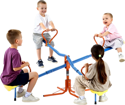 Vevor Teeter Totter 4-Seat 360° Rotating Kids Seesaw New