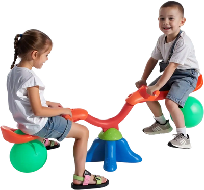 VEVOR Kids Seesaw, 55 lbs Load Capacity per Seat, Sit and Spin Teeter Totter with Handles, Kids Outdoor Playground Equipment, Swiveling 360 Degrees Rotating for Children Aged 3+, Multi Colored