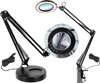 VEVOR Magnifying Glass with Light and Stand, 5X Magnifying Lamp, 4.3" Glass Lens, Base and Clamp 2-in-1 Desk Magnifier with Light, 64 LED Lights 5 Color Modes, for Close Work Reading Repair Crafts
