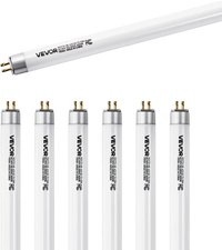 VEVOR 8 Pack T5 Fluorescent Light Bulbs, 21-Inch Linear, Fluorescent Tube Lamp with 3000K Warm White, 13 Watts, G5 Bi-Pin Base, 1100 Lumens, Replacement Bulb, for Under Cabinet Counter Fixture, Closet