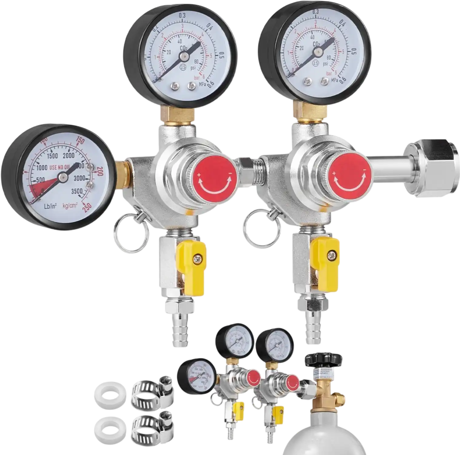 Vevor CO2 Regulator Triple Gauge Draft Beer Regulator New