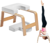 VEVOR Yoga Headstand Bench, 300 lbs Capacity Yoga Inversion Chair for Family Gym, Headstand Trainer with Wood Frame & PU Pad, Stand Yoga Stool for Strength Balance Training, Relieve Fatigue, White