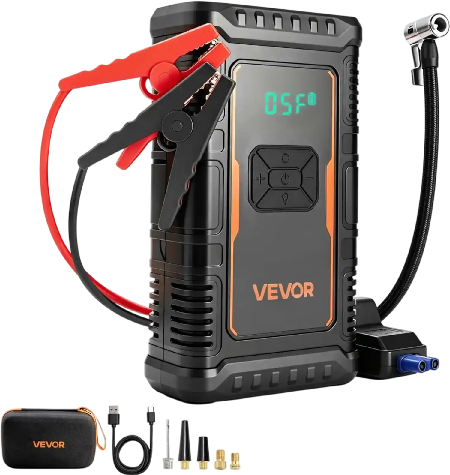 Vevor Jump Starter with Air Compressor 1600A Peak 150 PSI Portable Battery Charger New