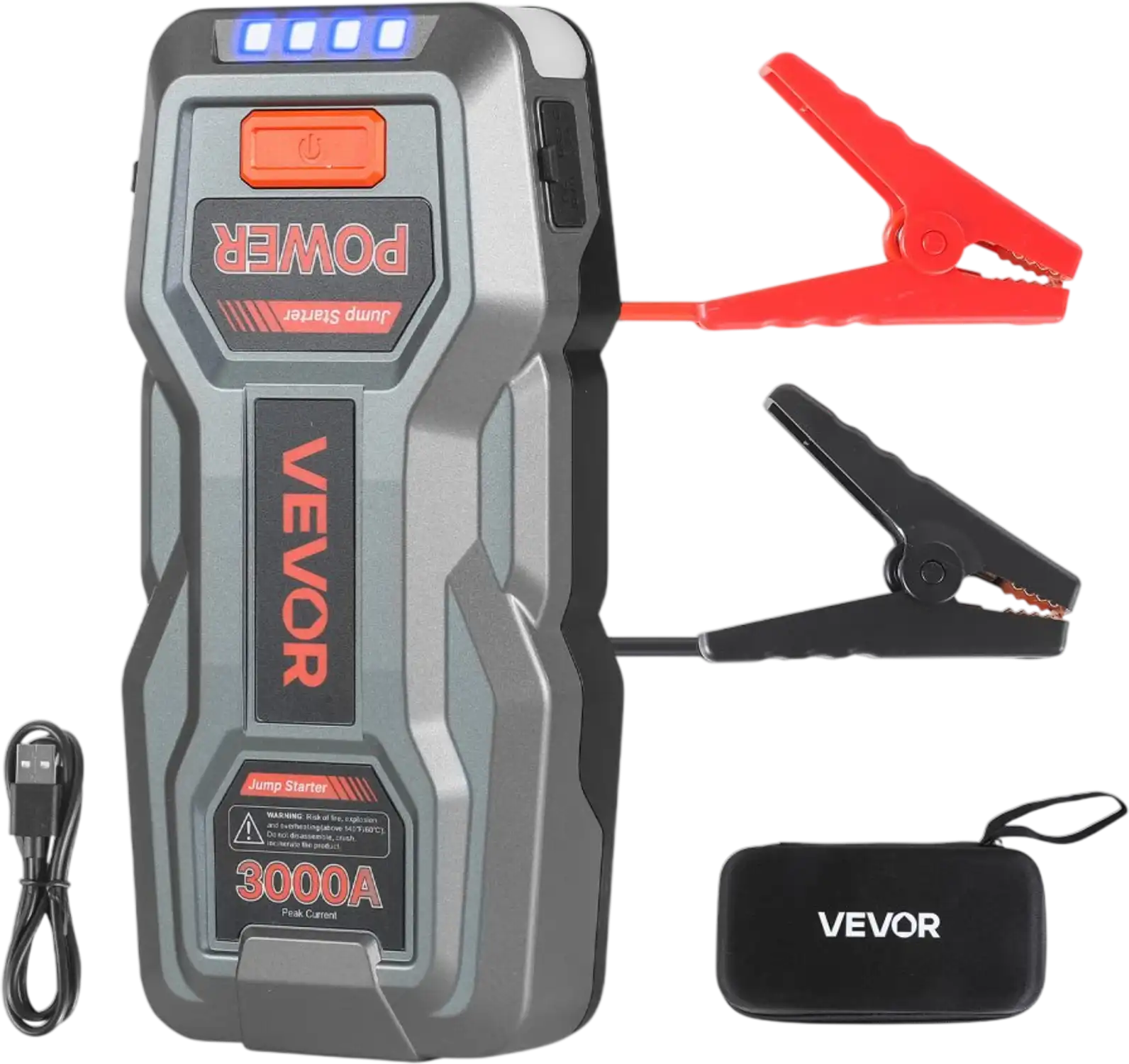 Vevor Jump Starter 3000A Peak 12V Portable Lithium Battery Booster New