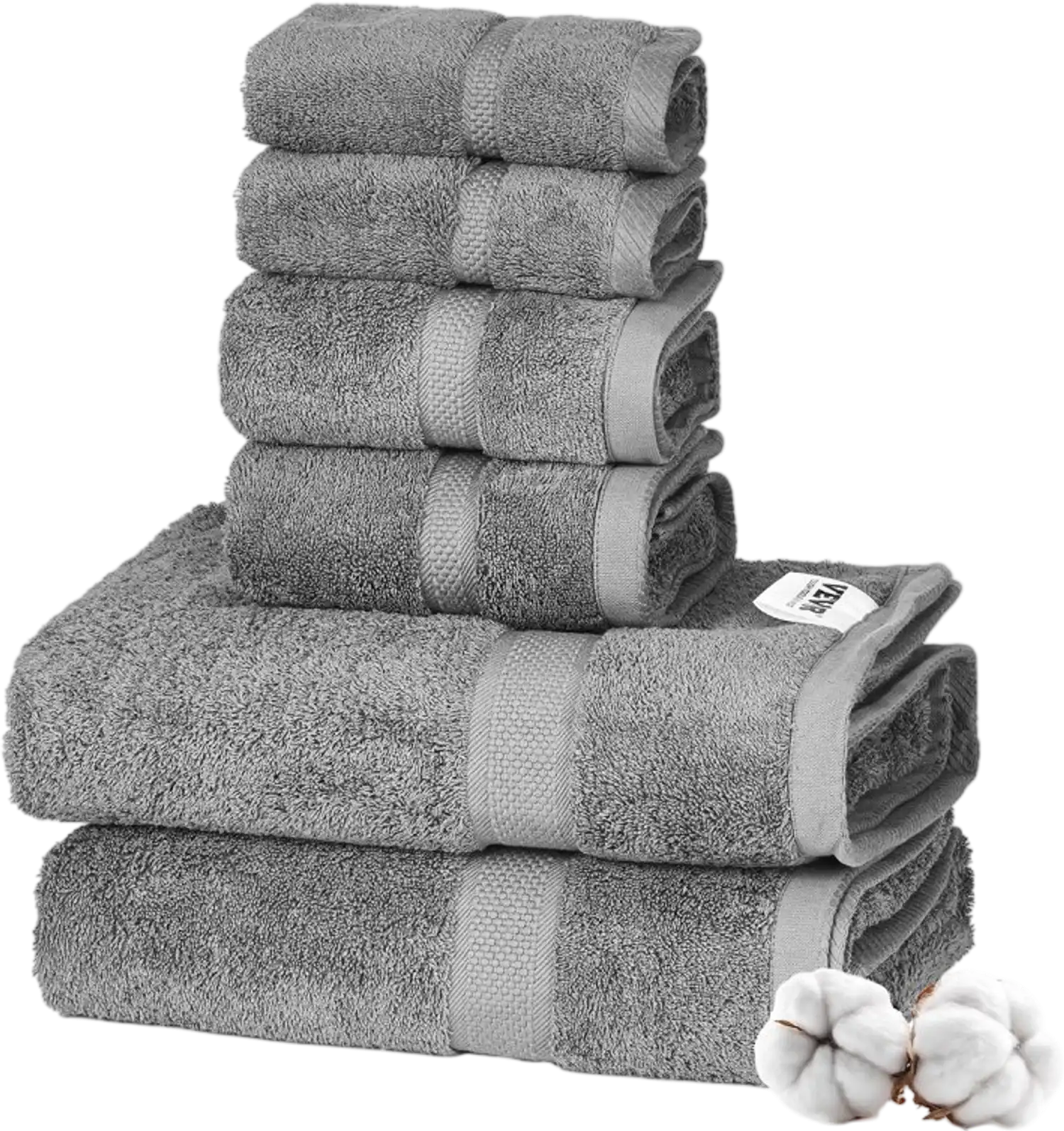 Vevor Towel Set 6-Piece 600 GSM 100% Cotton Bath Towels New
