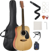 VEVOR Dreadnought Acoustic Guitar, 41 in, 6-String Natural Solid Spruce Top Guitar, Beginner Bundle with Gig Bag, Tuner, Strap, Strings, Picks, Capo, Rosewood Fingerboard, for Adults Taller Players