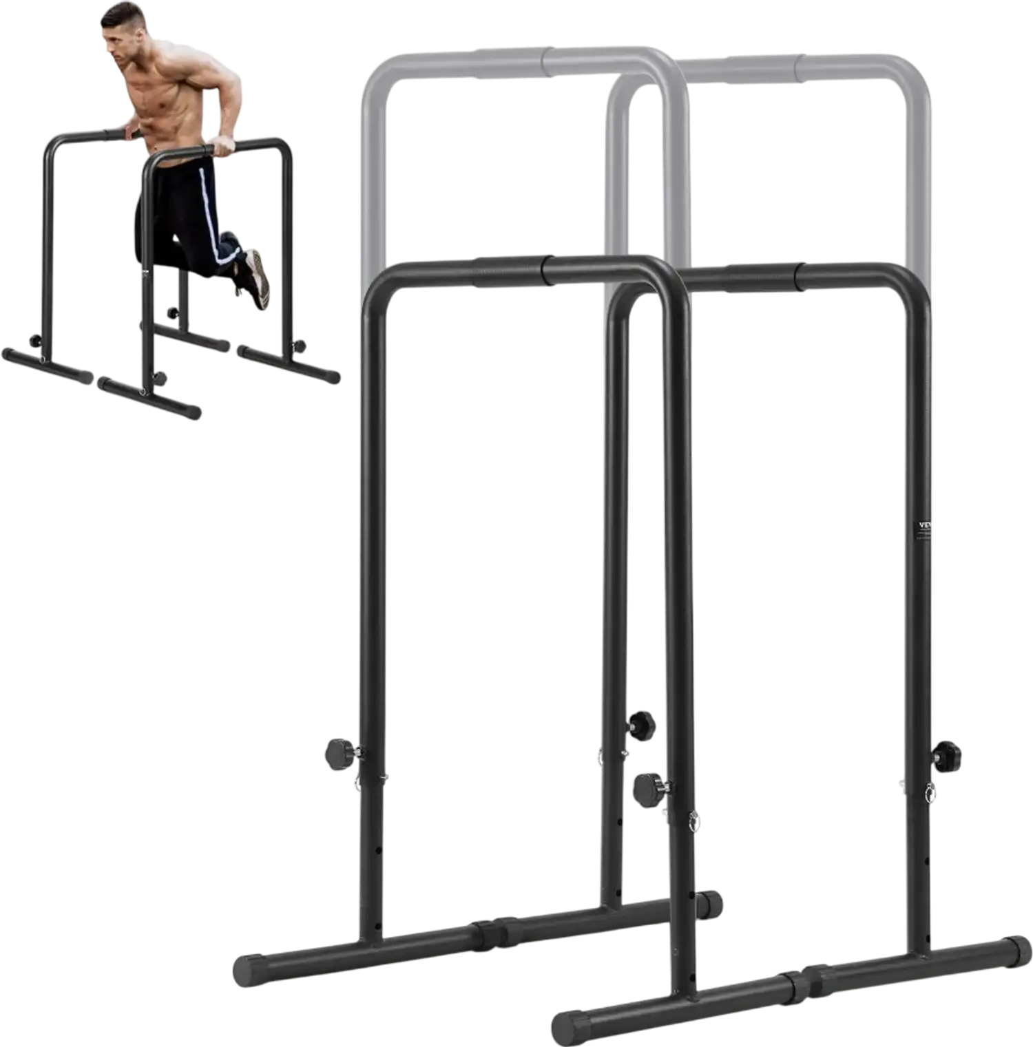 Vevor Dip Bars Adjustable Height Strength Training Stand New