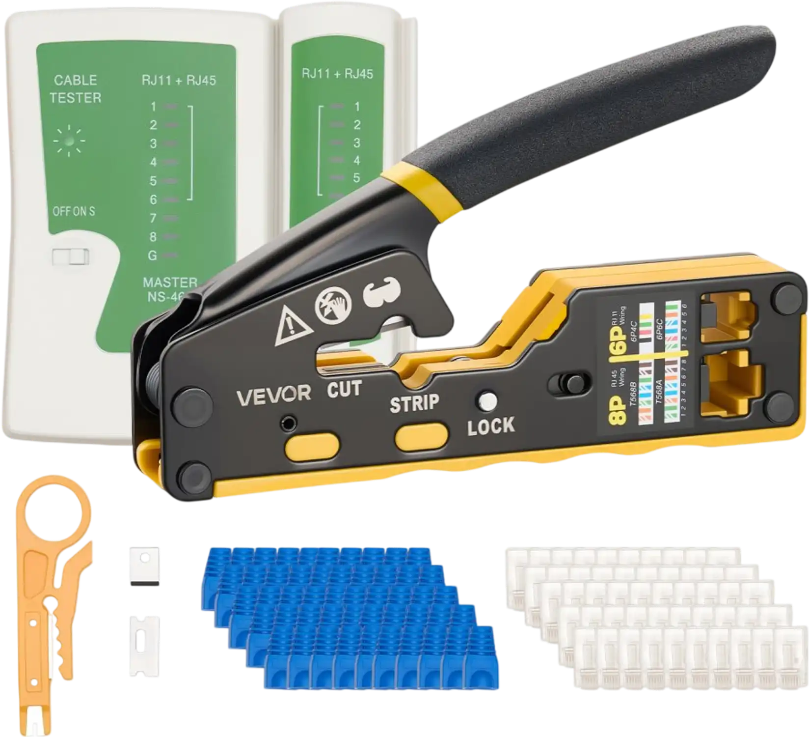 Vevor Crimping Tool RJ45 RJ11 RJ12 Ethernet Crimper Kit New