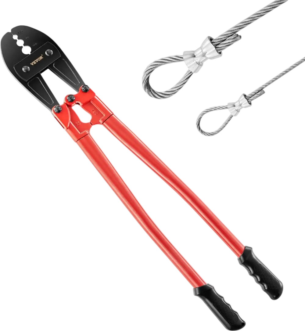 VEVOR 30" Hand Swager, Swaging Tool for 5/32", 1/4" and 5/16" Wire Rope Cable