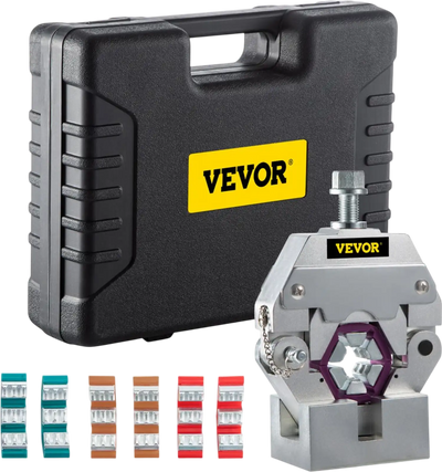 VEVOR Manually Operated AC Hose Crimper Hydra-Krimp 71550 Manual AC Hose Crimper Kit Air Conditioning Repair Handheld AC Hose Crimping Tool with 4 Dies