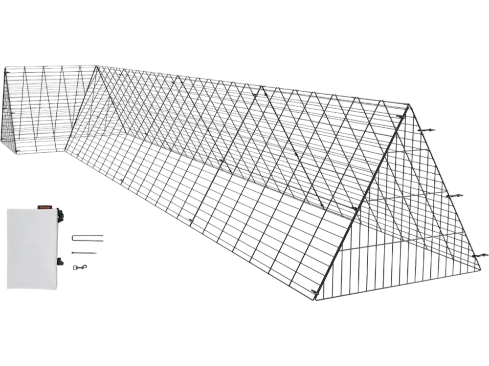 VEVOR Chicken Tunnels, 157.5 x 39.4 x 24.2 inch(LxWxH) Chicken Tunnels for Yard, Portable Chicken Tunnels for Outside with Corner Frames, Chicken Coop Run, Suitable for Chickens, Ducks, Rabbits