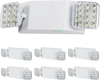 VEVOR 6 Pack Commercial Emergency Light, 3W, White LED Emergency Exit Lighting Fixtures with 180 Minutes Backup Battery Adjustable 2 LED Square Head, Ceiling or Wall Mount for Business Power Outages