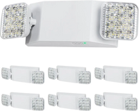 VEVOR 6 Pack Commercial Emergency Light, 3W, White LED Emergency Exit Lighting Fixtures with 180 Minutes Backup Battery Adjustable 2 LED Square Head, Ceiling or Wall Mount for Business Power Outages