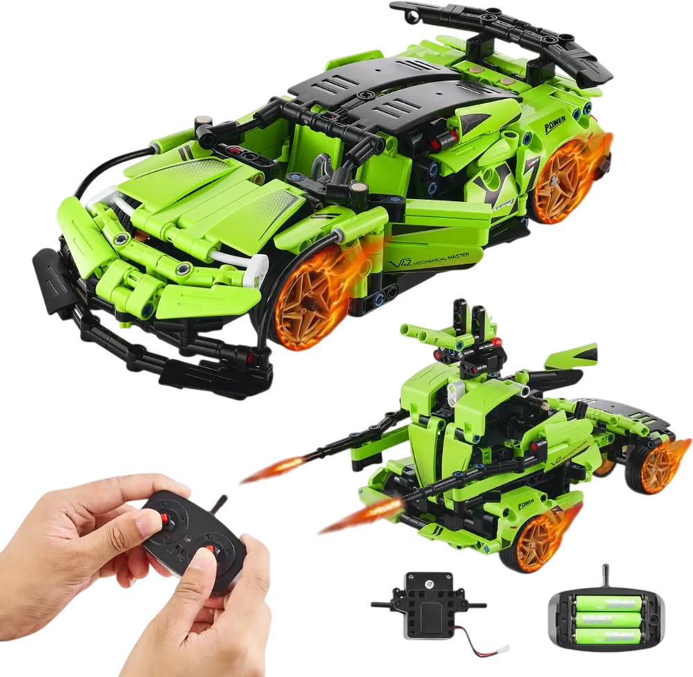 VEVOR STEM Building Toys for Kids, 2-in-1 461 PCS Blocks, Remote Control Car Building Kits Remote & APP Controlled Car/Robot, RC STEM Robots Building Set Gifts for Boys Girls Aged 6+