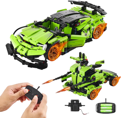 VEVOR STEM Building Toys for Kids, 2-in-1 461 PCS Blocks, Remote Control Car Building Kits Remote & APP Controlled Car/Robot, RC STEM Robots Building Set Gifts for Boys Girls Aged 6+