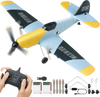 VEVOR RC Plane, 2.4GHZ 3 Channel Remote Control Airplane with 6-Axis Gyro Stabilizer, Ready to Fly Fighter Aircraft Plane Toy with 2 Batteries, Easy to Fly RC Glider for Adults Kids Beginners Boys