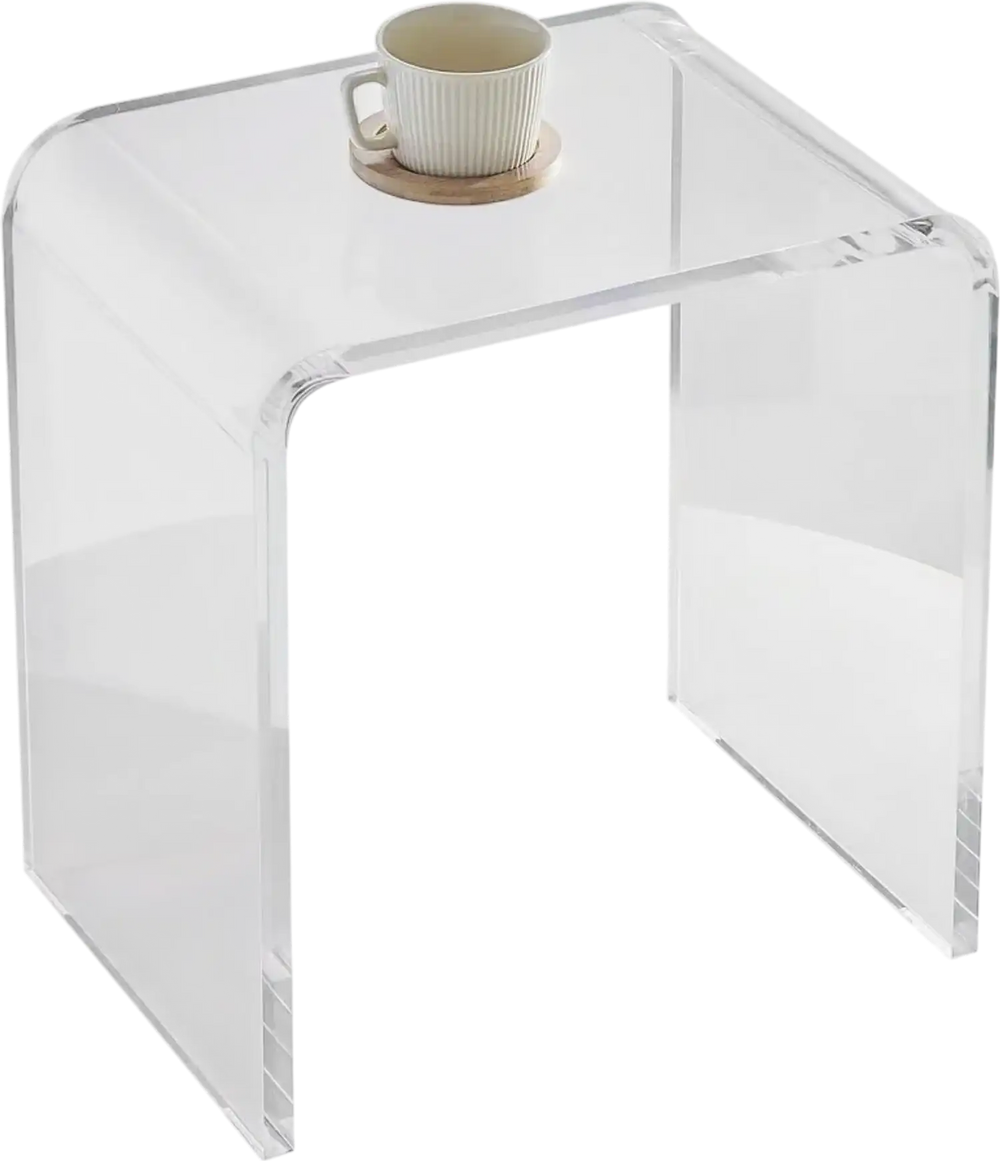 VEVOR Acrylic End Table, C-Shaped Lucite Side Table, Clear Acrylic Side Table for Drink, Food, Snack used in Living Room, Bedroom, and Study