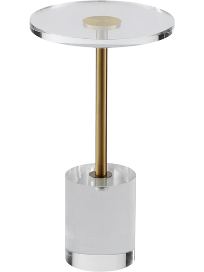 VEVOR Clear Acrylic End Table, Acrylic Side Table with a Solid Base, 11.9 x 11.9 inch Round Tabletop, 21.4 inch High, for Coffee, Drink, Food, Snack used in Living Room, Bedroom, and Study