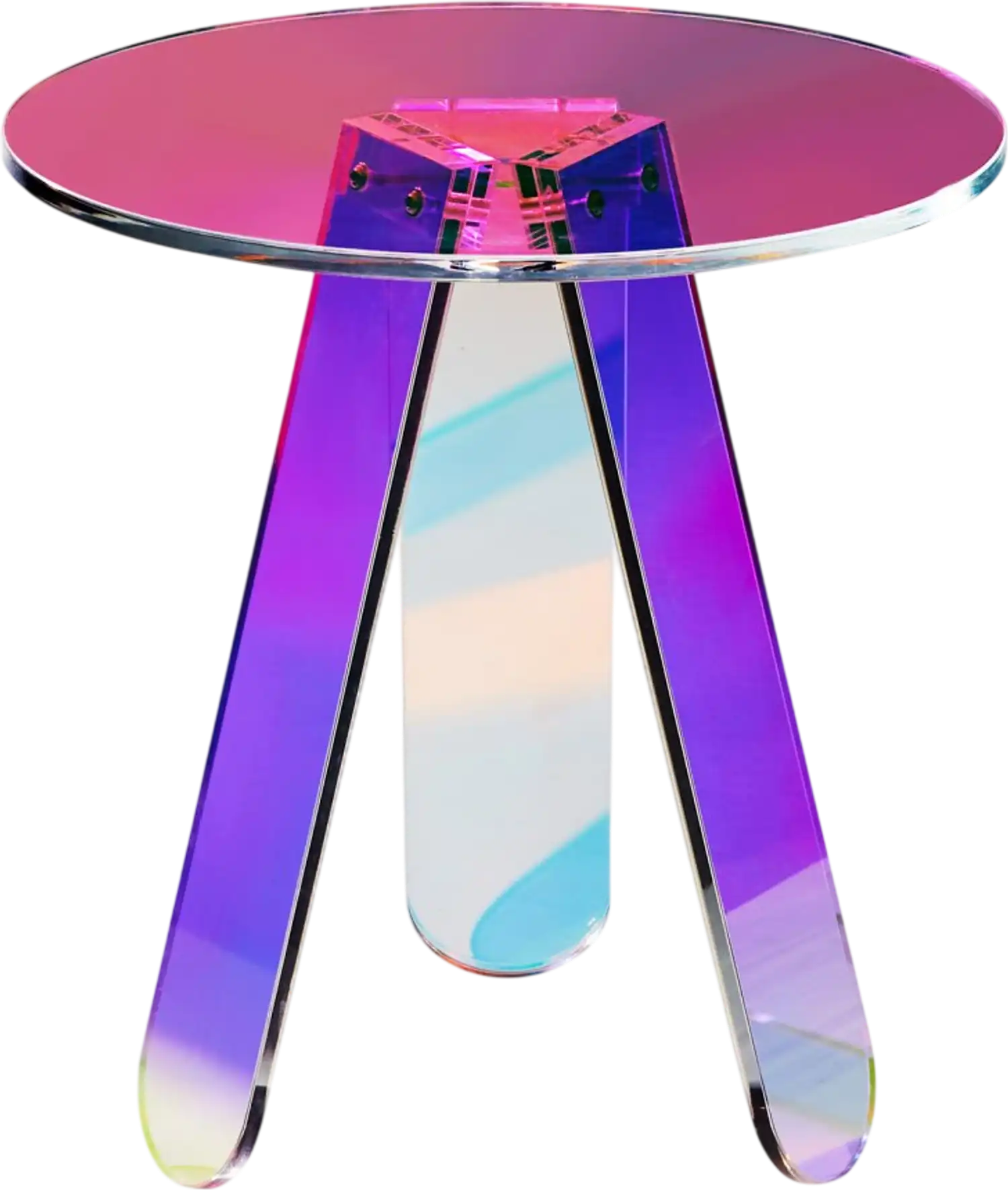 Vevor Side Table Round Iridescent Acrylic End Table New