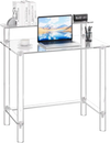 VEVOR Acrylic Table, 2 Tiers Clear Office Desk with Monitor Stand, Acrylic Study Computer Desk, Modern Side End Table Nightstand for Bedroom, Office, Study, Cloakroom, 19.7 x 31.5 x 34.7 in (Clear)