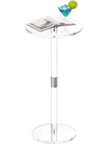 VEVOR Acrylic Drink Table, Clear End Table Round Top with Solid Post, Modern Acrylic Cake Table Stand, Transparent Side Desk for Coffee, Drink, Food, Snack, Easy Assembly, 10 x 10 x 21.3 in (Clear)