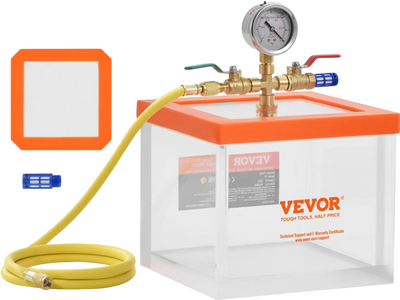 Vevor Vacuum Chamber 2 Gallon Acrylic Degassing Chamber New